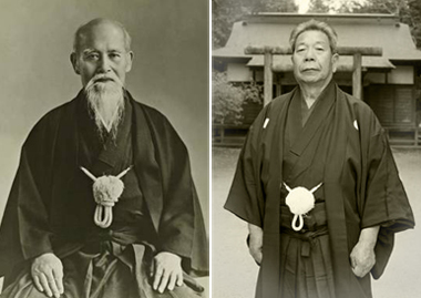 O' Sensei Morihei Ueshiba e Morihiro Saito Sensei